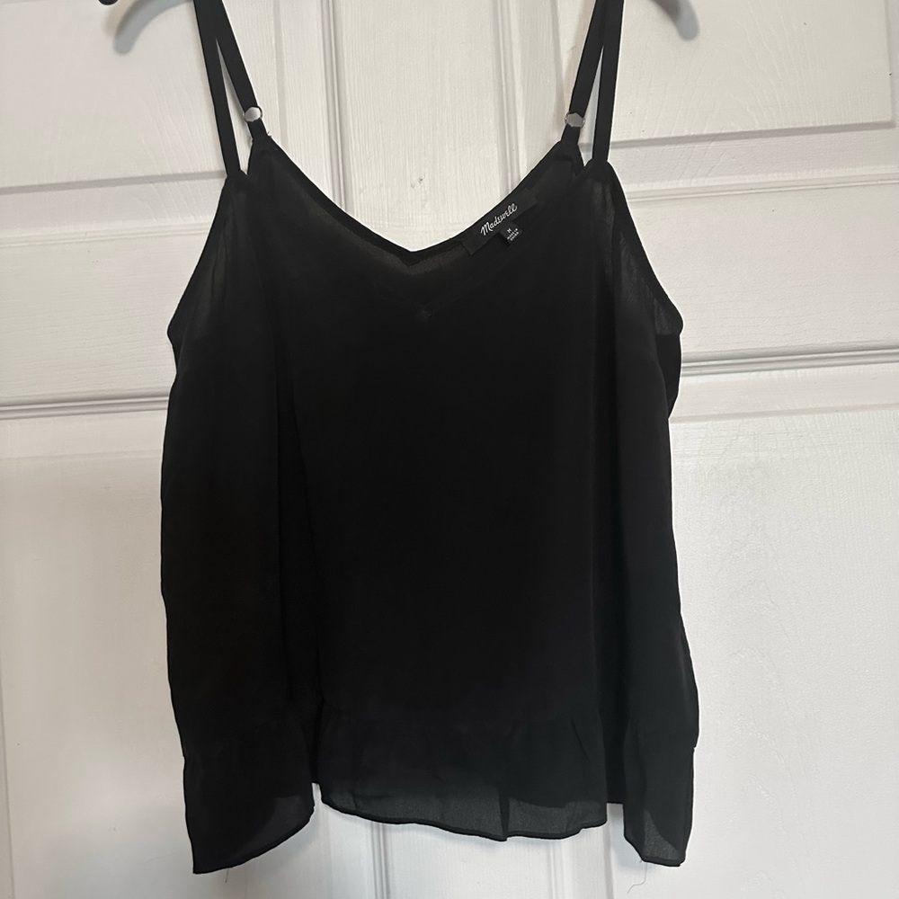 🤍HP🤍Madewell Elegant Black Silk Camisole Top - Picture 2 of 7